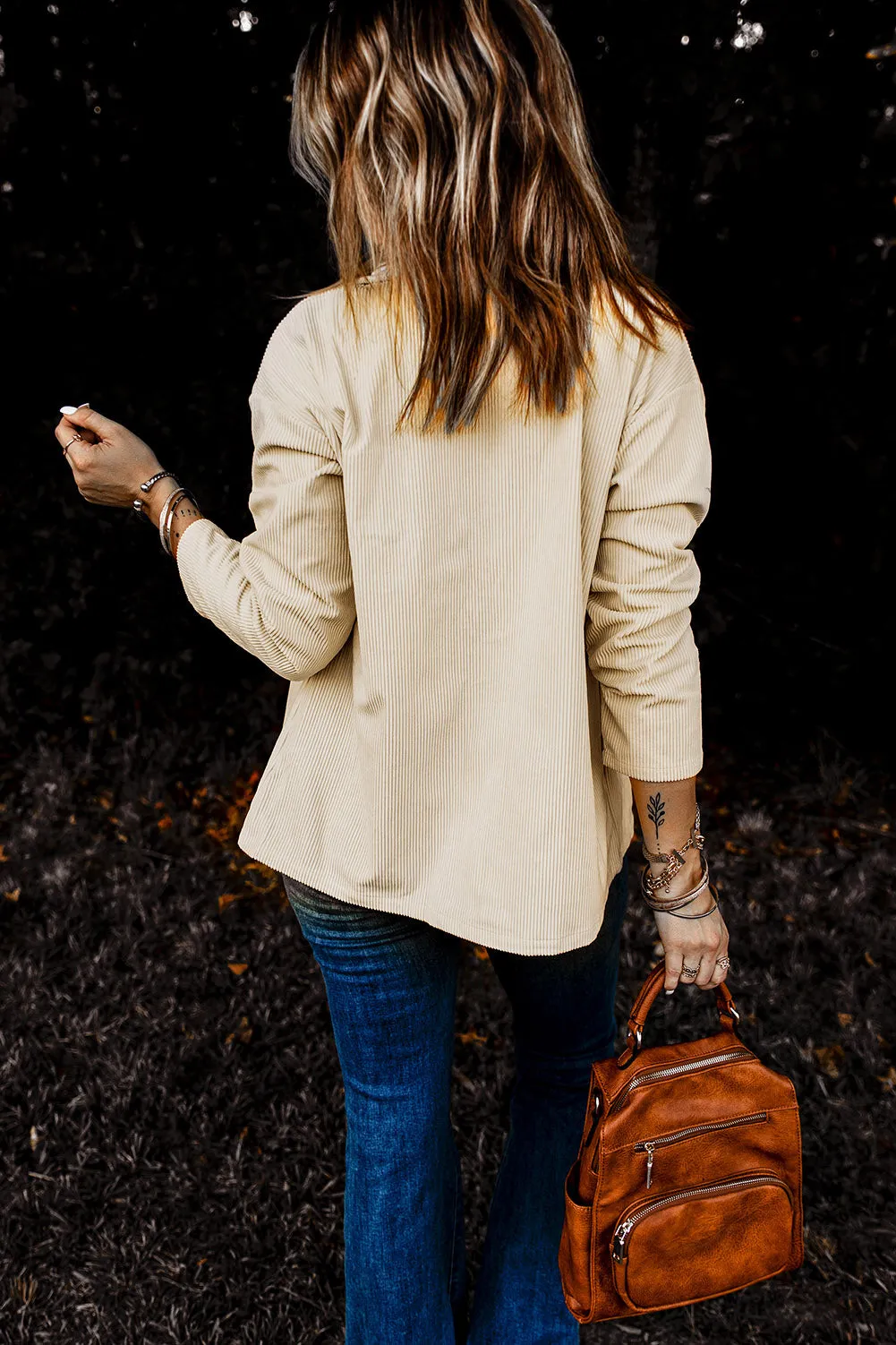 💀💎 Beige Button Up Patch Pocket Corduroy Jacket – Your New Favorite Layer of Sass 💋