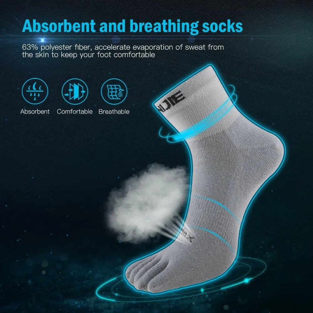 1 Pair Socks Athletic Toe Socks Five Finger Socks Breathable Running Sports High Tube Socks for Men Women