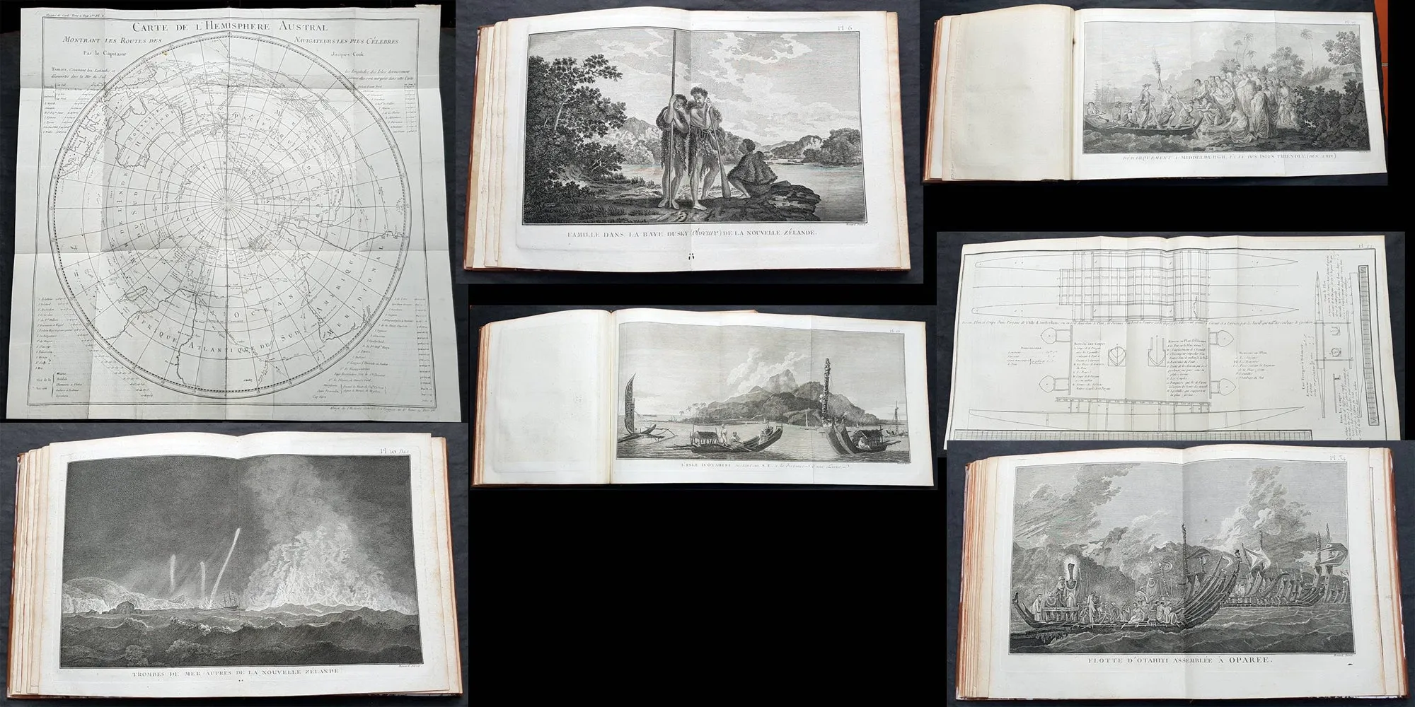 1774, 1777 & 1785 Capt James Cook 3 Atlas Volumes 1st Editions 204 Maps & Prints