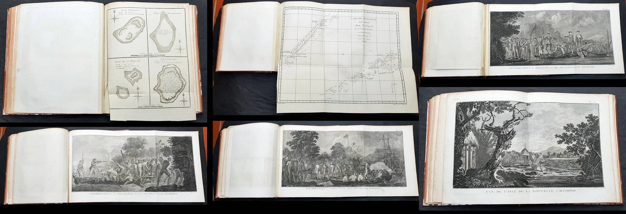 1774, 1777 & 1785 Capt James Cook 3 Atlas Volumes 1st Editions 204 Maps & Prints