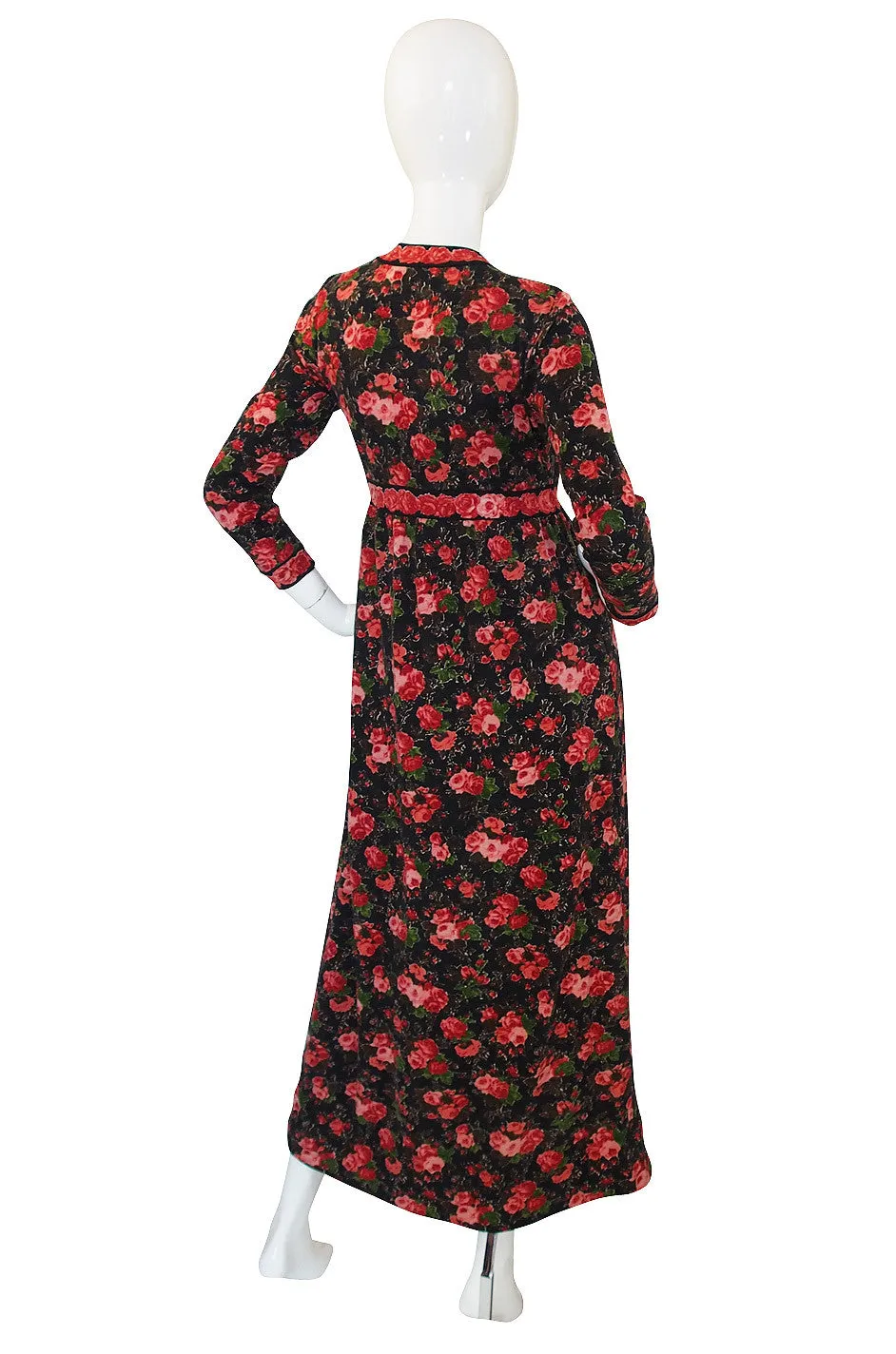 1960s Printed Goldworm Maxi Dress