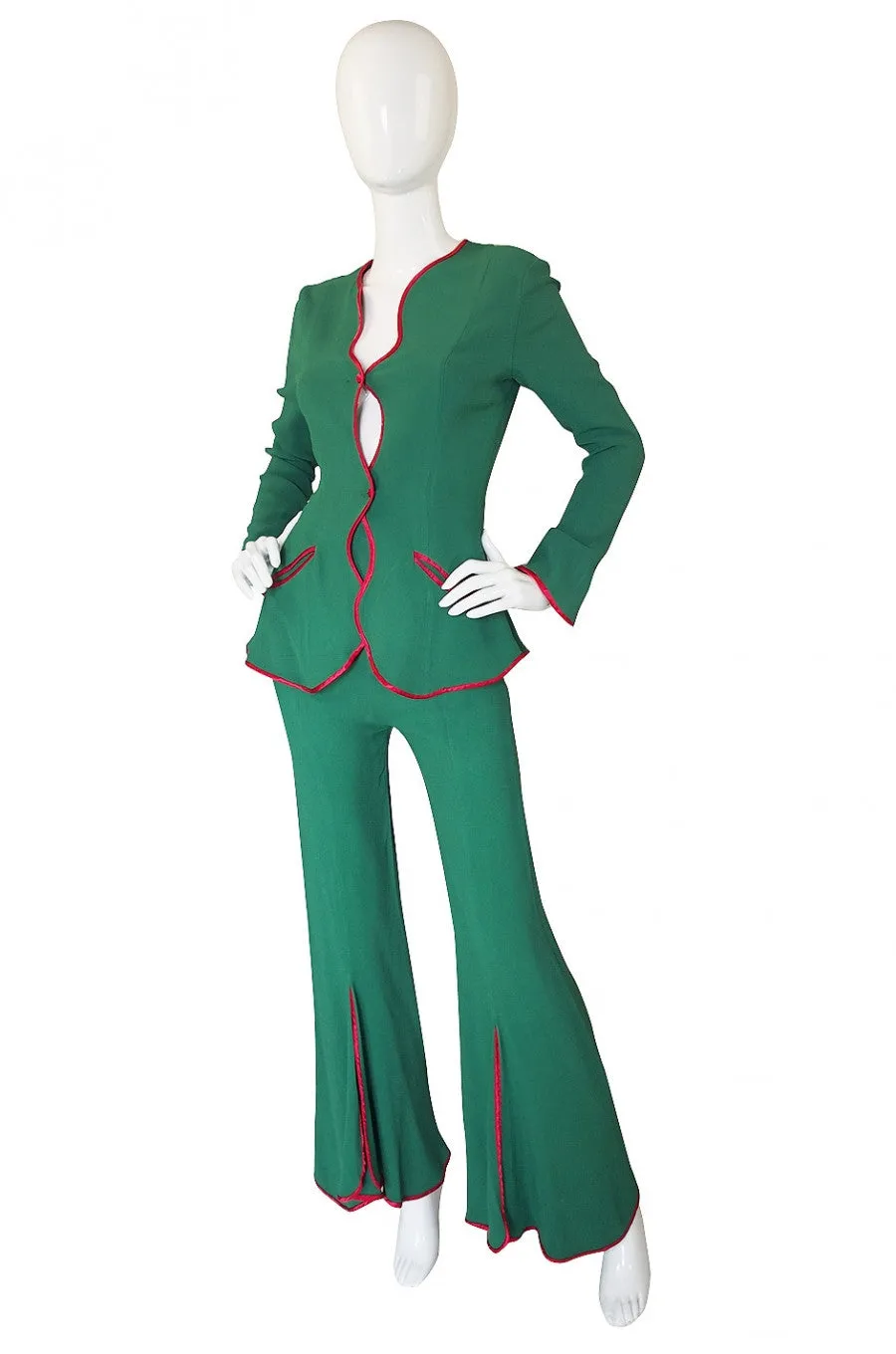 1970s Rare Green Ossie Clark Suit