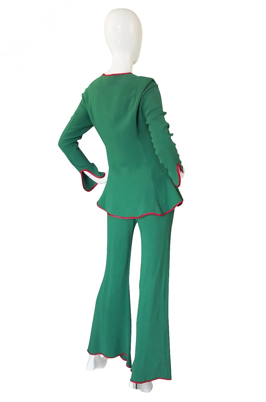 1970s Rare Green Ossie Clark Suit