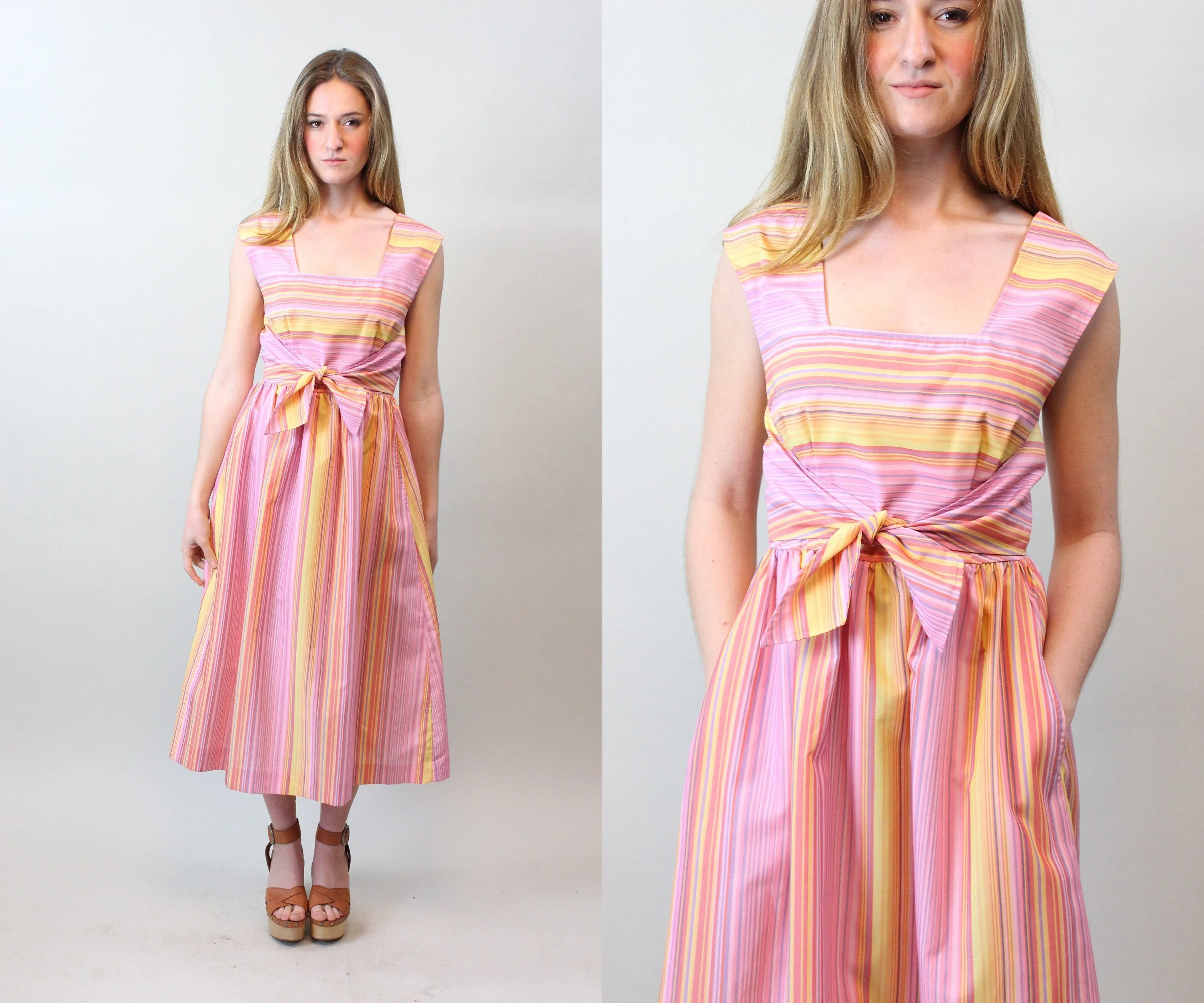 1970s SAKS YOUNG DIMENSIONS cotton dress small medium | new spring summer