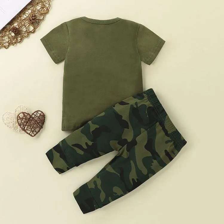 3-piece Camouflage Hat&T-shirt&Pants for Baby