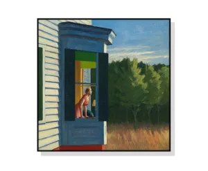 50cmx50cm Cape Cod Morning By Edward Hopper Black Frame Canvas Wall Art