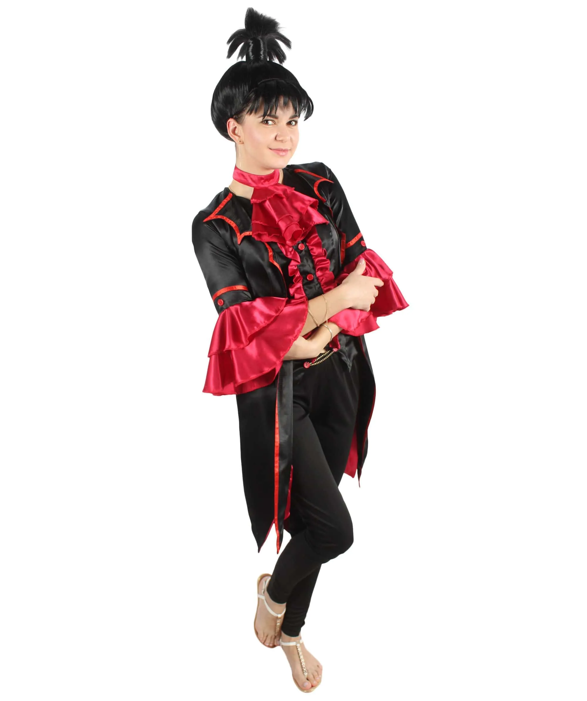 Adult Women’s Exquisite Vampire Costume with Attached Collar | Multiple Size Options