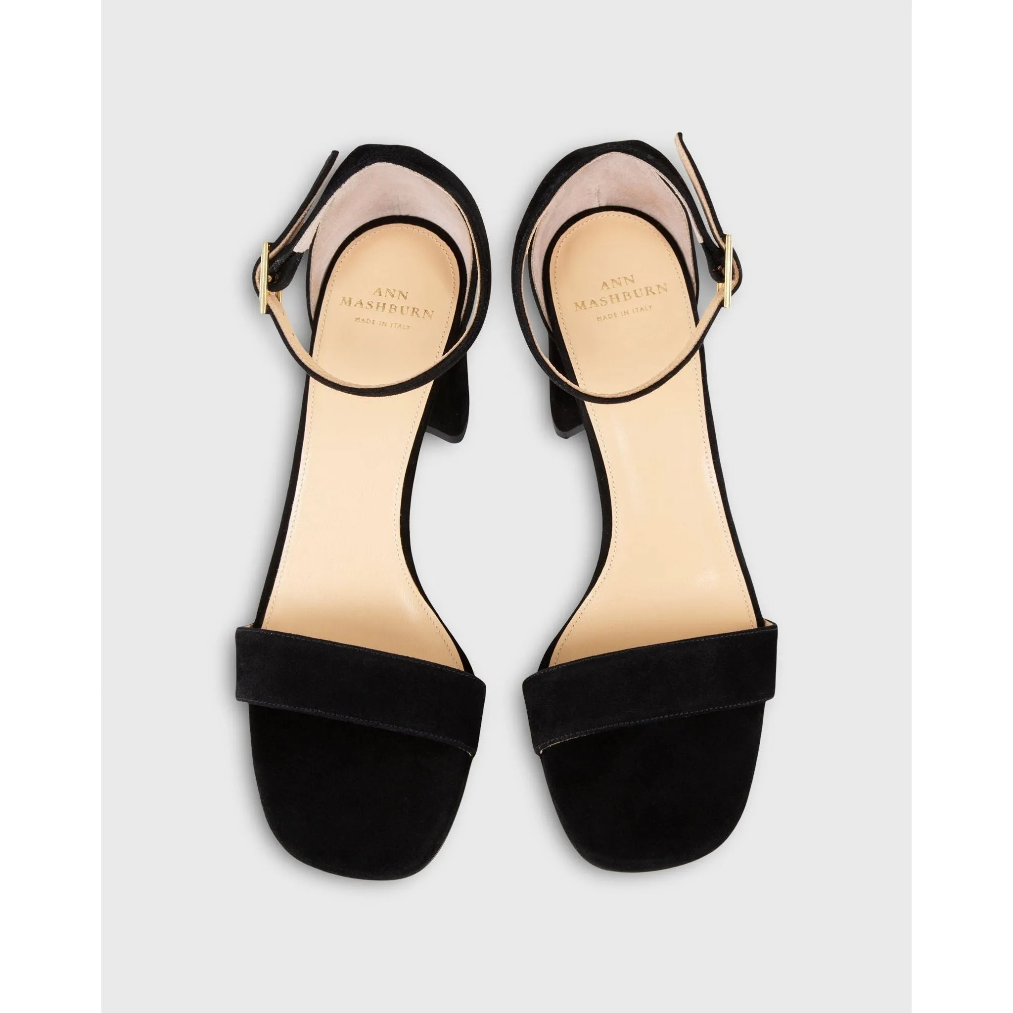 Ann Mashburn Ankle-Wrap Black Heels