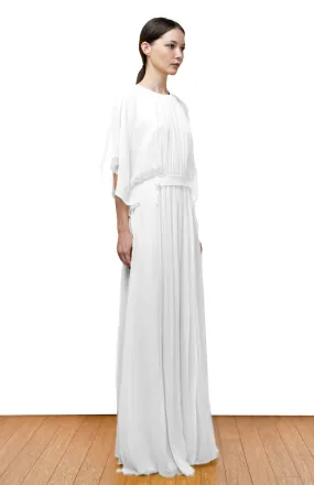 Aphrodite | Cape Sleeve Long Silk Dress