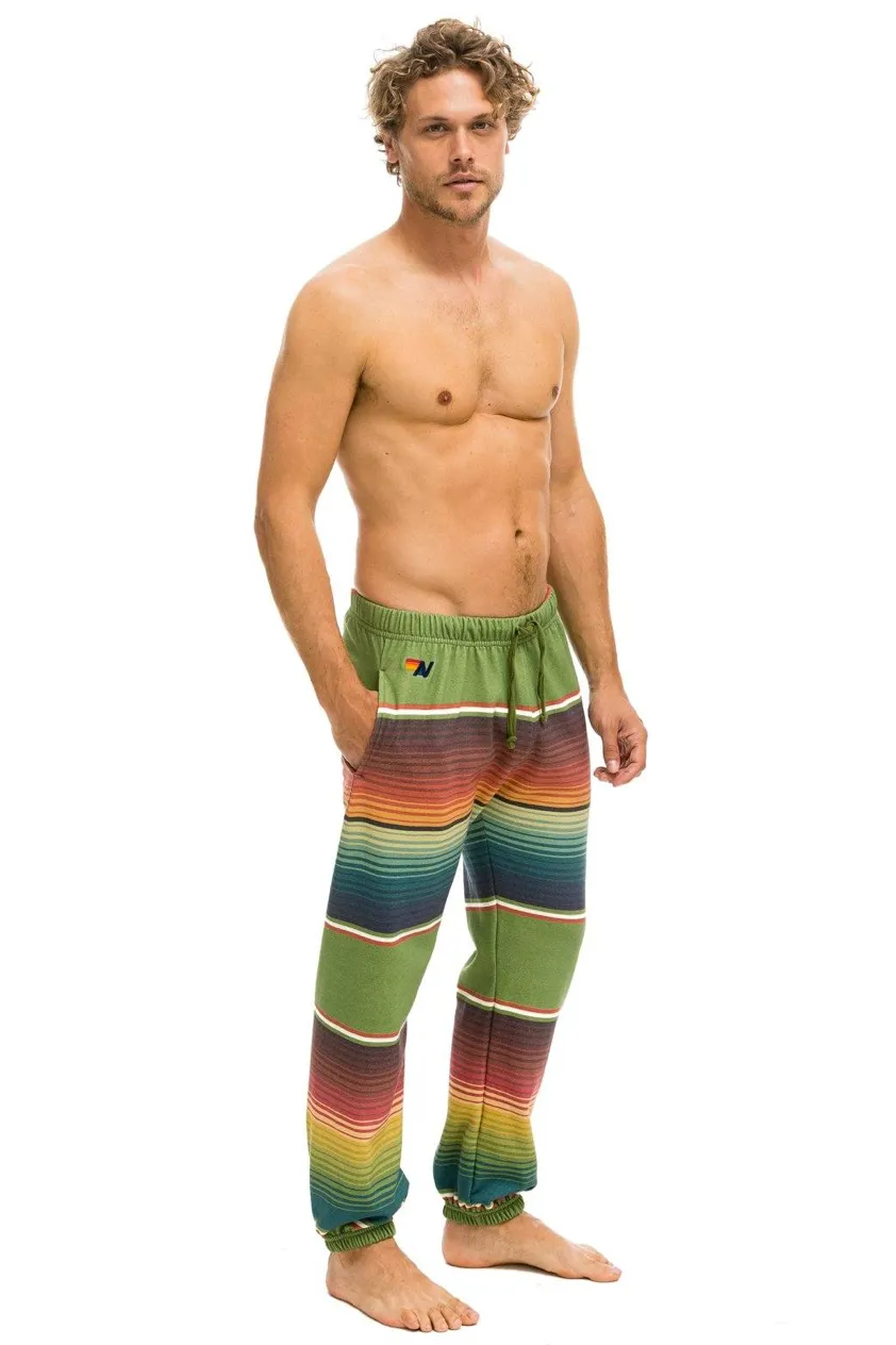 Aviator Nation Mens Serape Bolt Stitch Sweatpants In Jungle Green