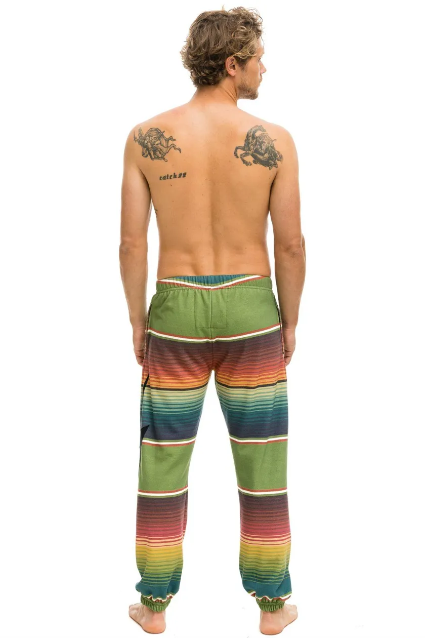 Aviator Nation Mens Serape Bolt Stitch Sweatpants In Jungle Green