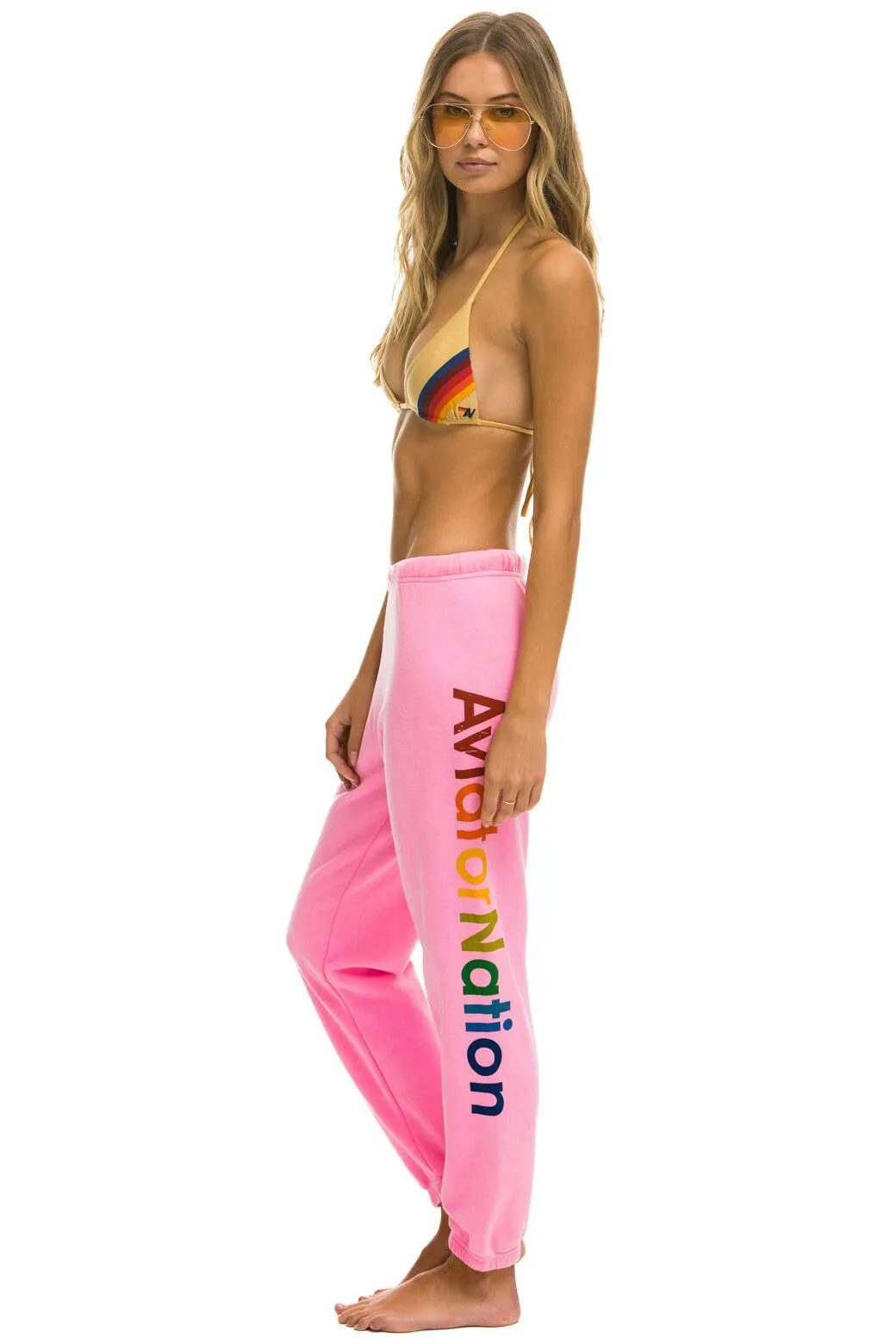 AVIATOR NATION NORTH SHORE SWEATPANTS - NEON PINK