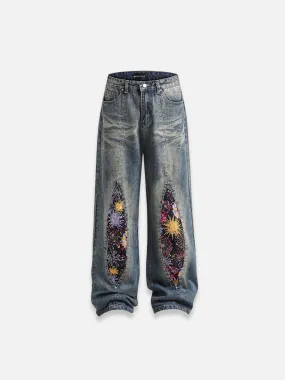 Baggy Floral Jeans