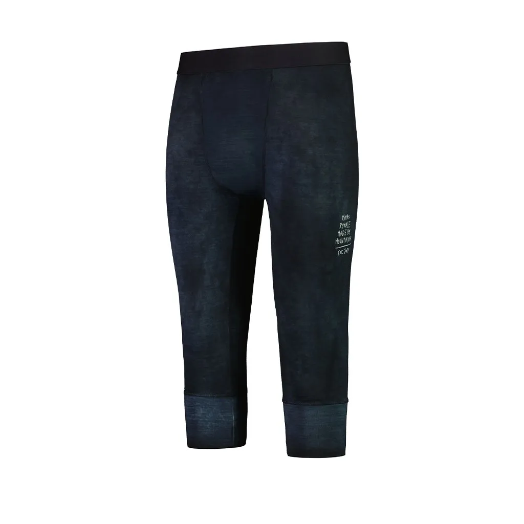 Baselayer Mons Royale Men's Cascade Merino Flex 3/4 - Black Acid Wash