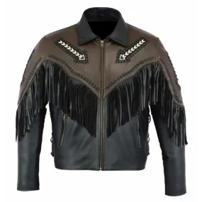 Best Style Leathery Men's Fashion Western Motorbike Jacket Black