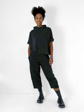 Bianco J Graph Check Barrel Trousers