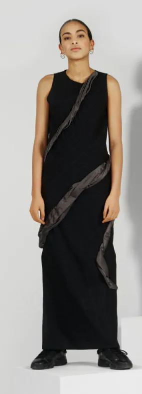 BLACK & GREY DRAPED DRESS ARCHIVE