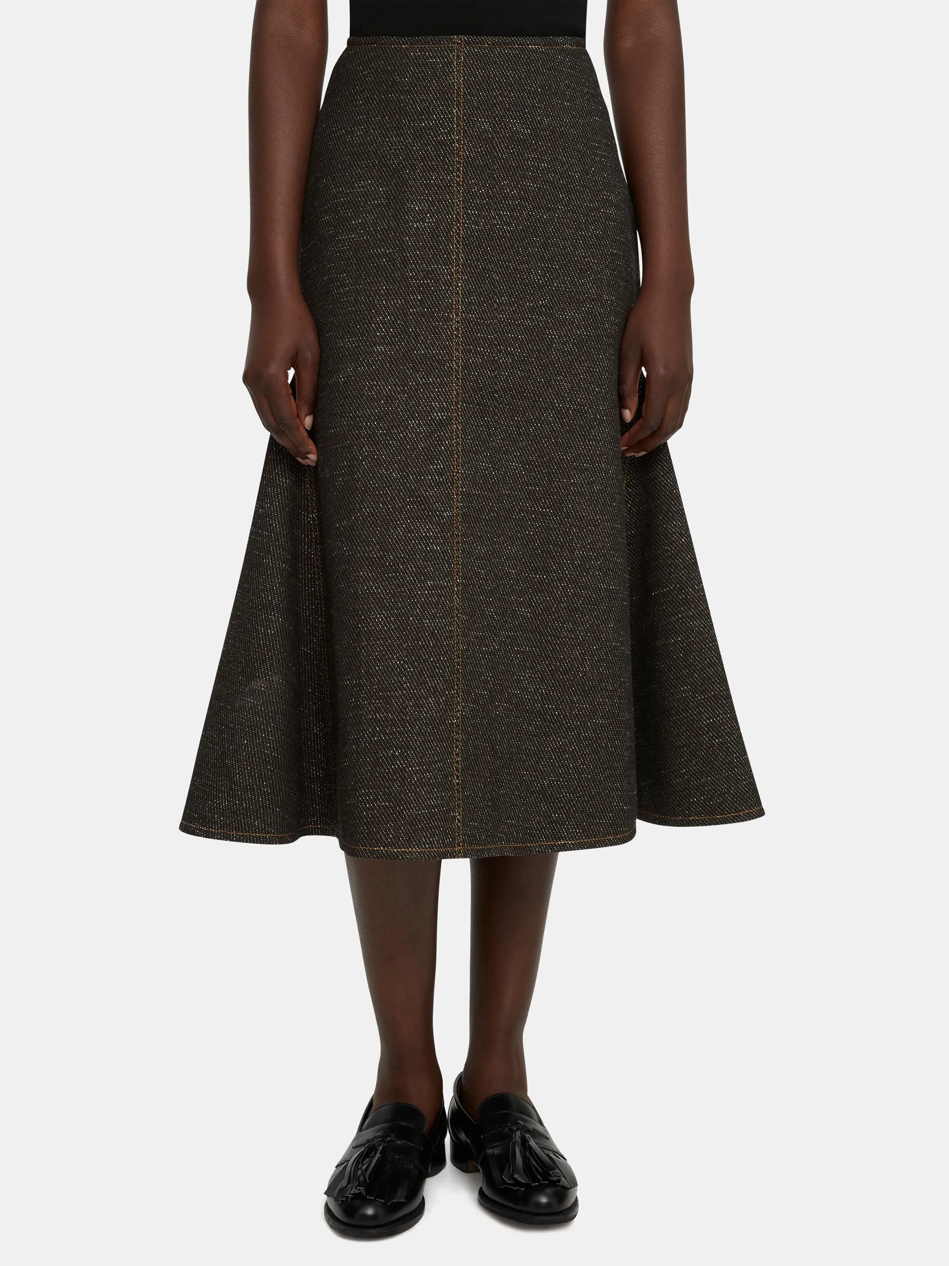 Black and brown Queenie denim skirt