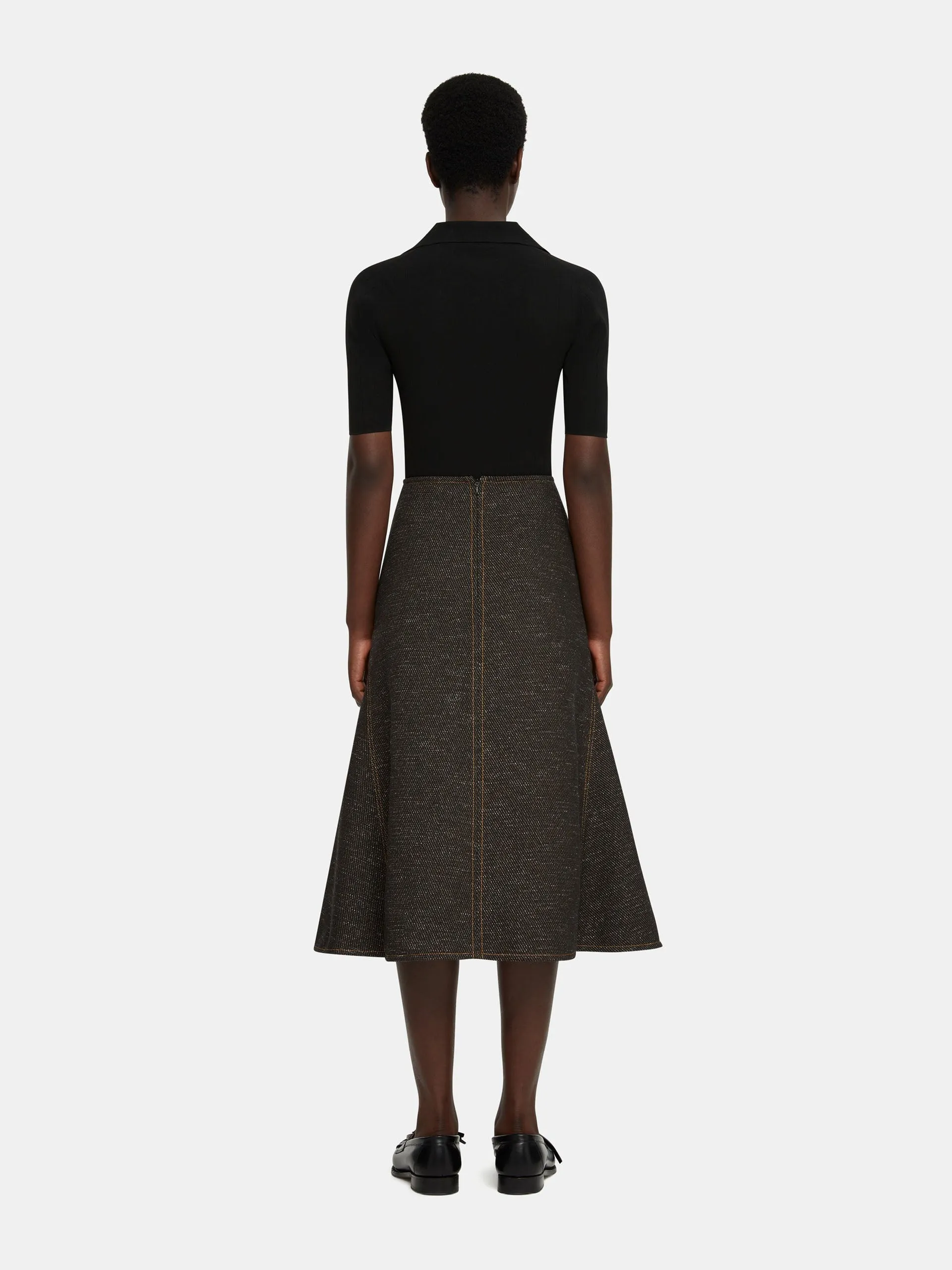 Black and brown Queenie denim skirt