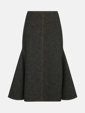 Black and brown Queenie denim skirt