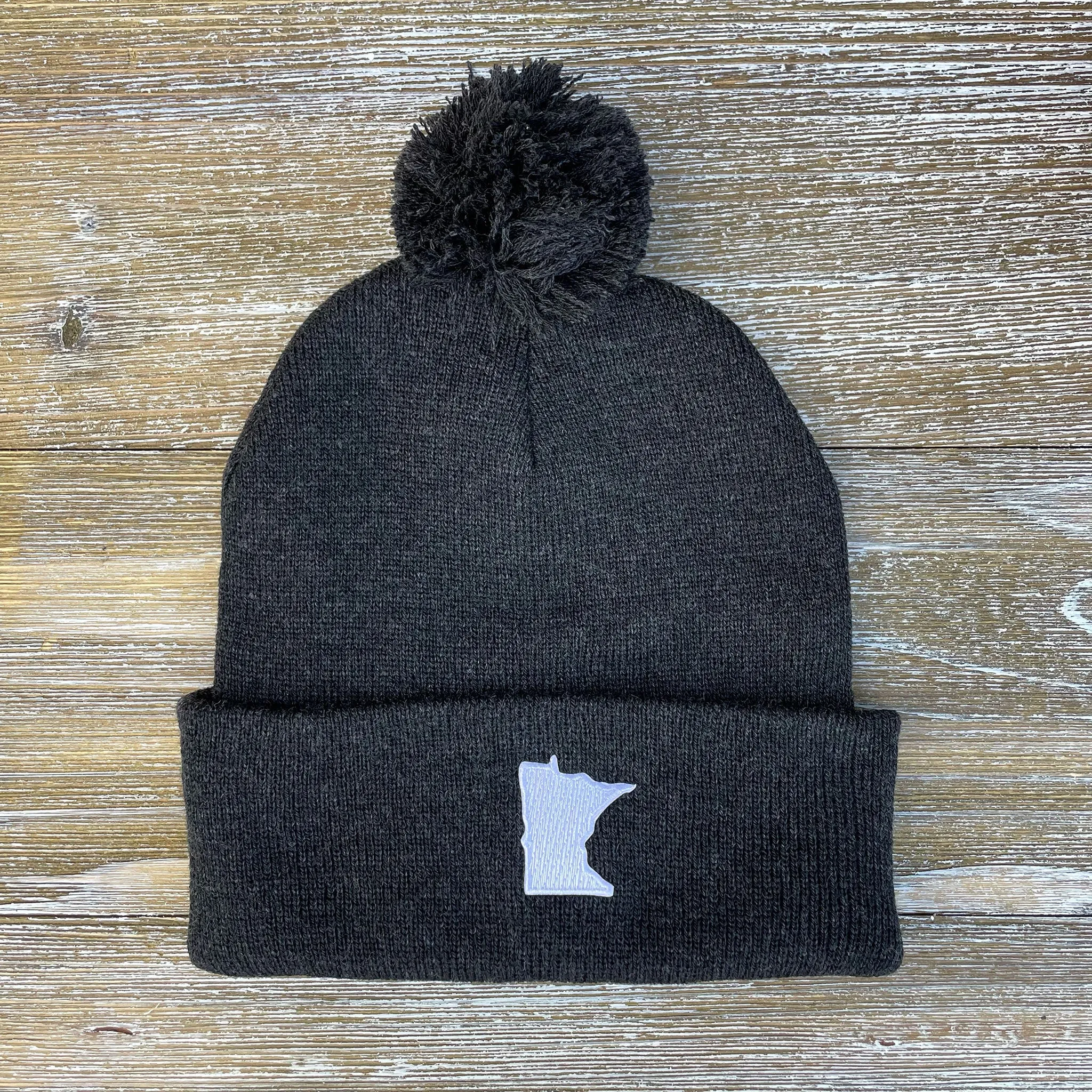 Black Minnesota Knit Winter Hat