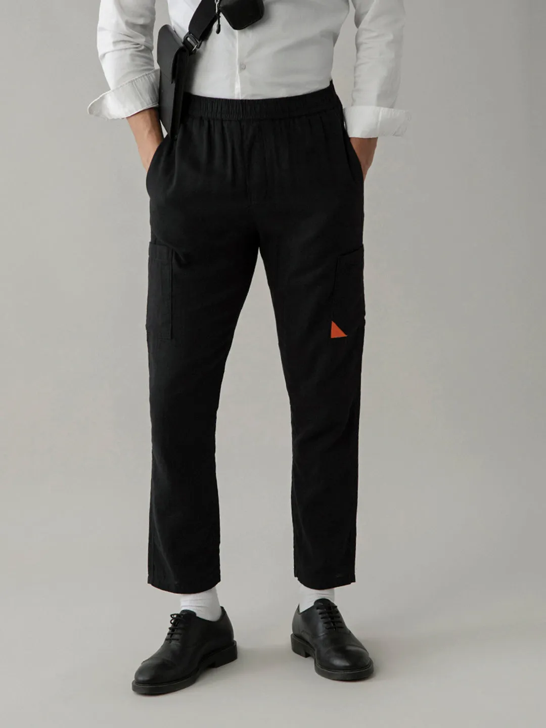 Black Plain Cotton Loose Pant