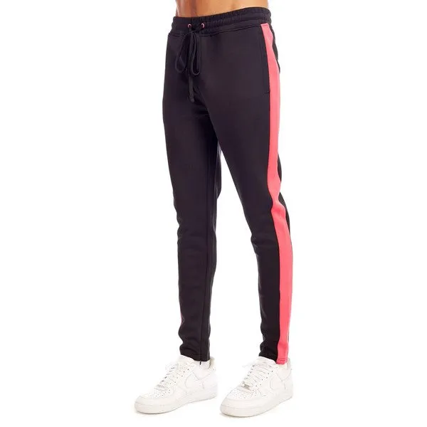 Black/Hot Pink Men's Track Pants