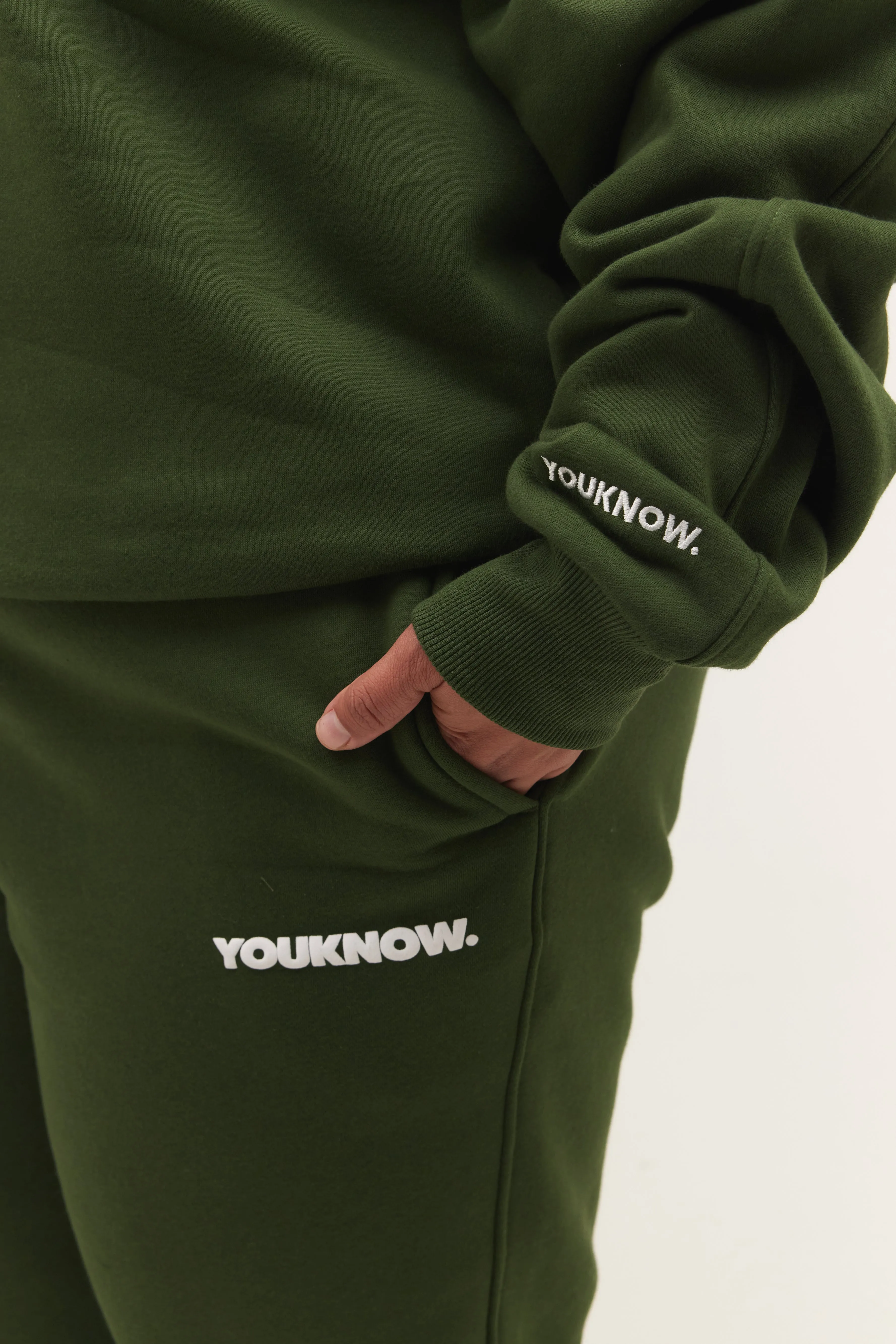 BLOCK WIDE-LEG SWEATPANTS | GREEN