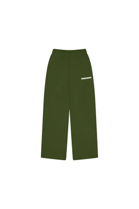 BLOCK WIDE-LEG SWEATPANTS | GREEN