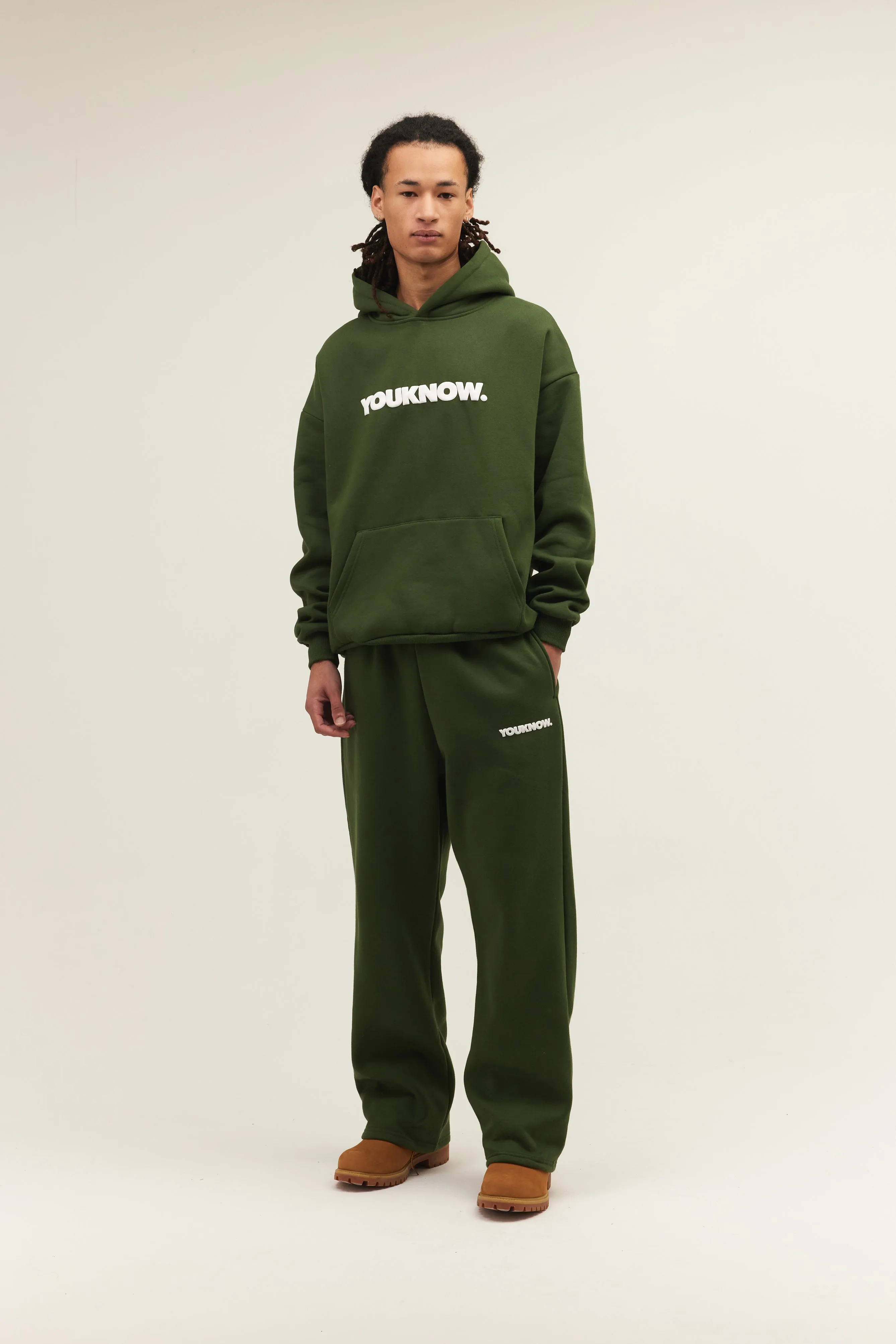 BLOCK WIDE-LEG SWEATPANTS | GREEN