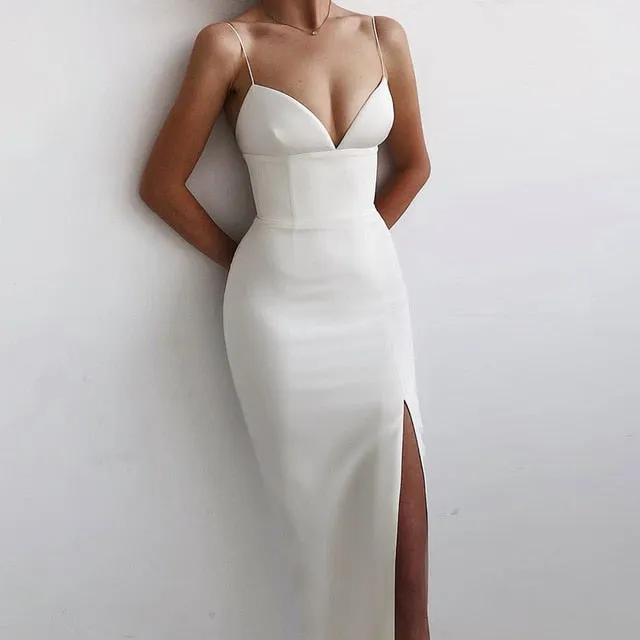 Bodycon V-neck Evening Dress