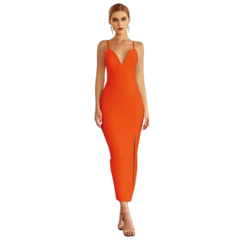 Bodycon V-neck Evening Dress