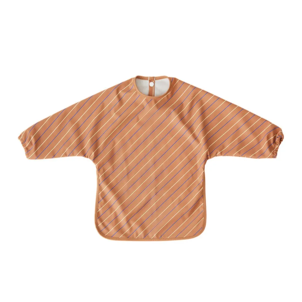 Cape Bib - Striped - Light Rubber / Coral