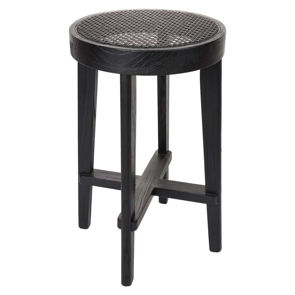 Cape Byron Rattan Kitchen Stool - Black