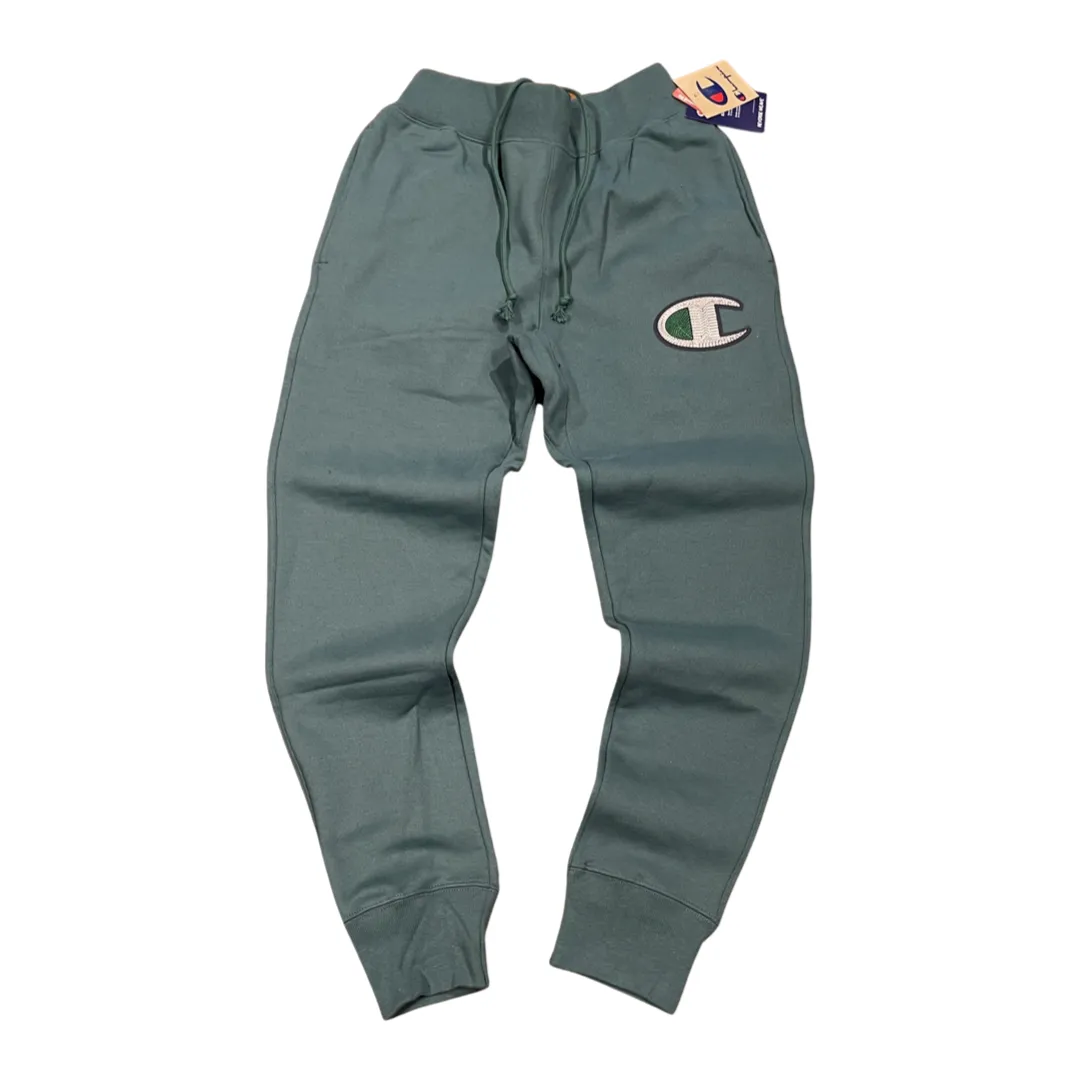 CHAMPION REVERSE WEAVE SCRIPT JOGGER PANTS / men’s - DEEP GREEN