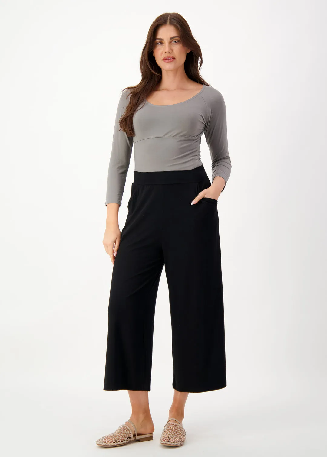 CIARA BAMBOO CULOTTE - BLACK