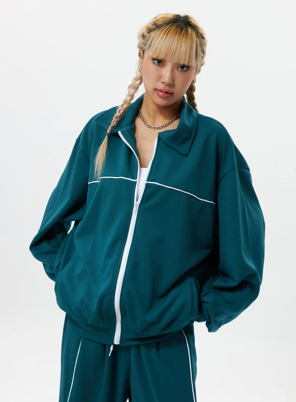 Collared Zip-Up Hoodie IS322