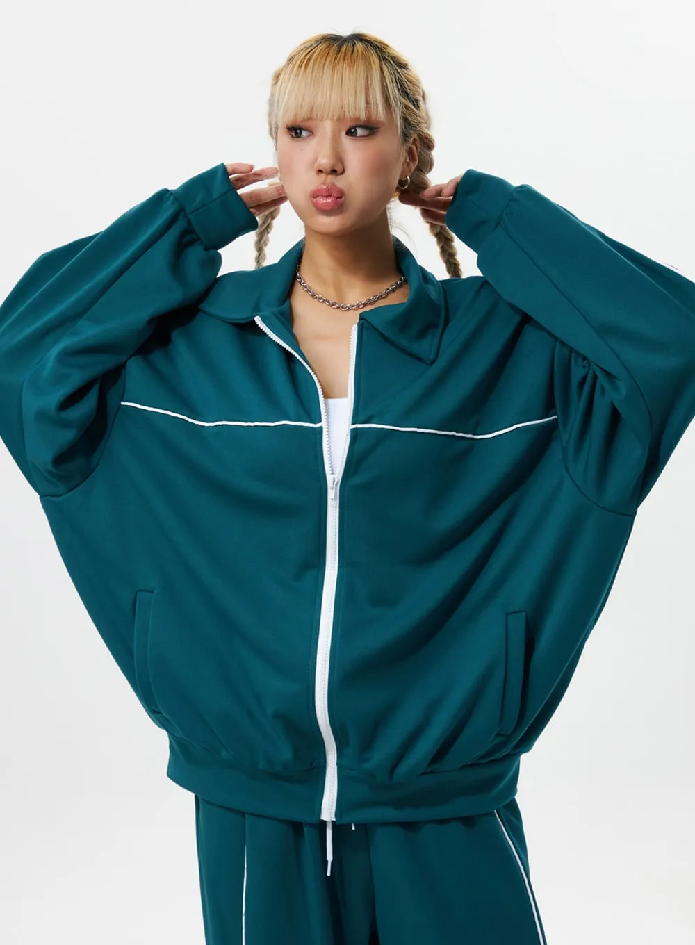 Collared Zip-Up Hoodie IS322