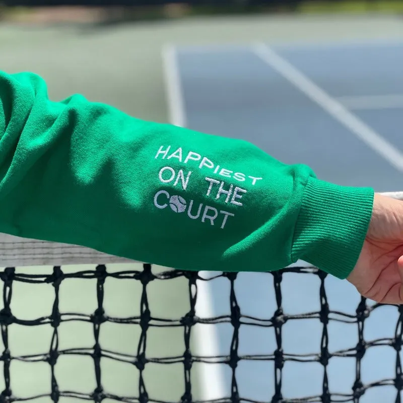 CourtLife Happiest on The Court Zip Sweatshirt  - Green