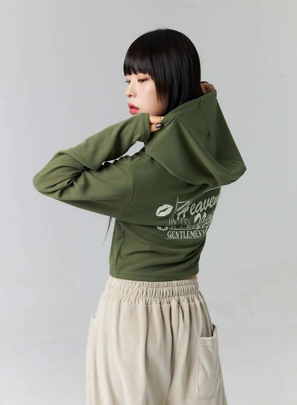 Crop Hoodie with Back Graphic CS318