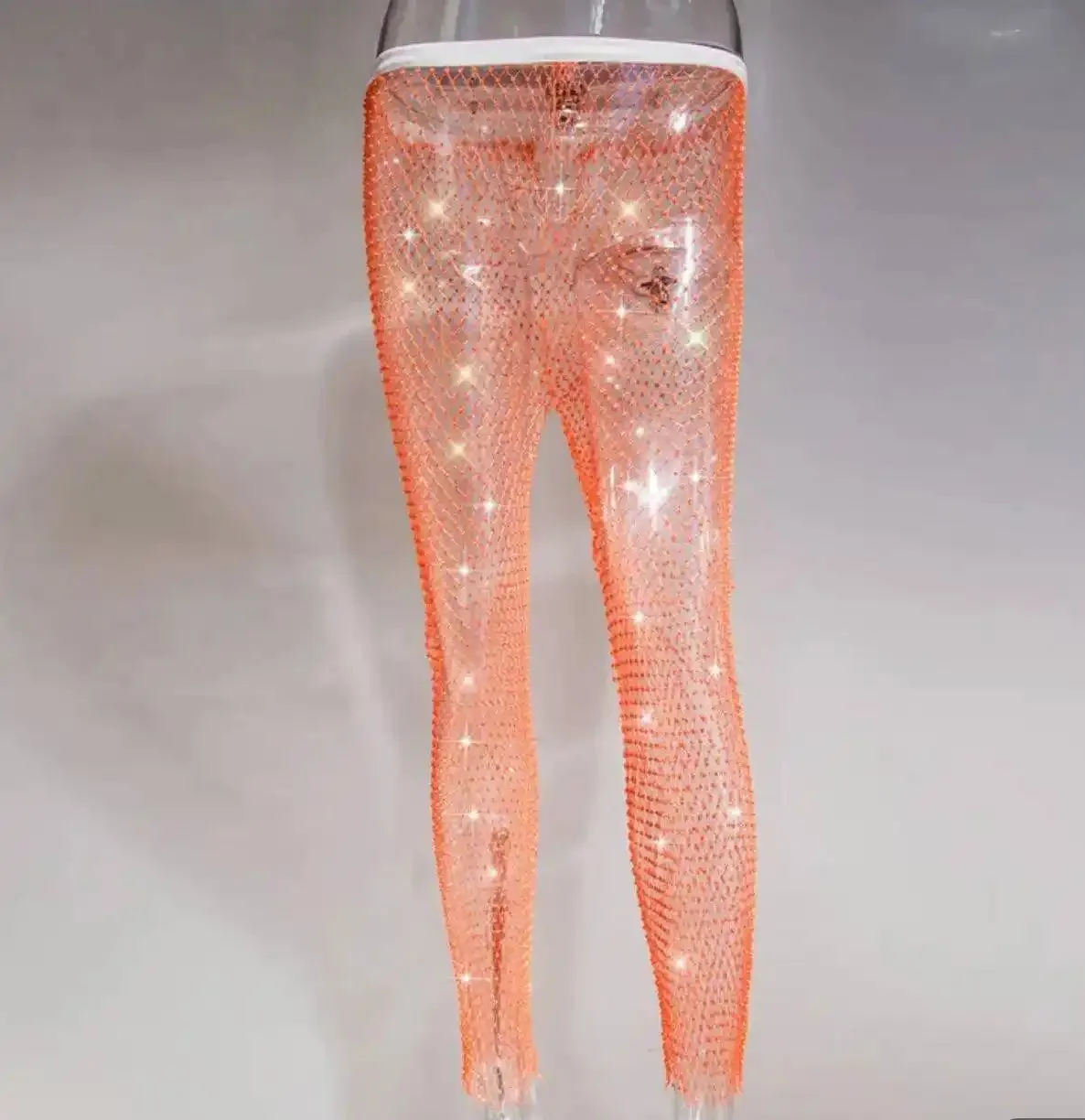 Cynthia Rhinestone Mesh Pants