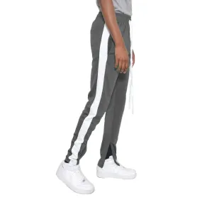 Dark Grey & White Slim Fit Track Pants