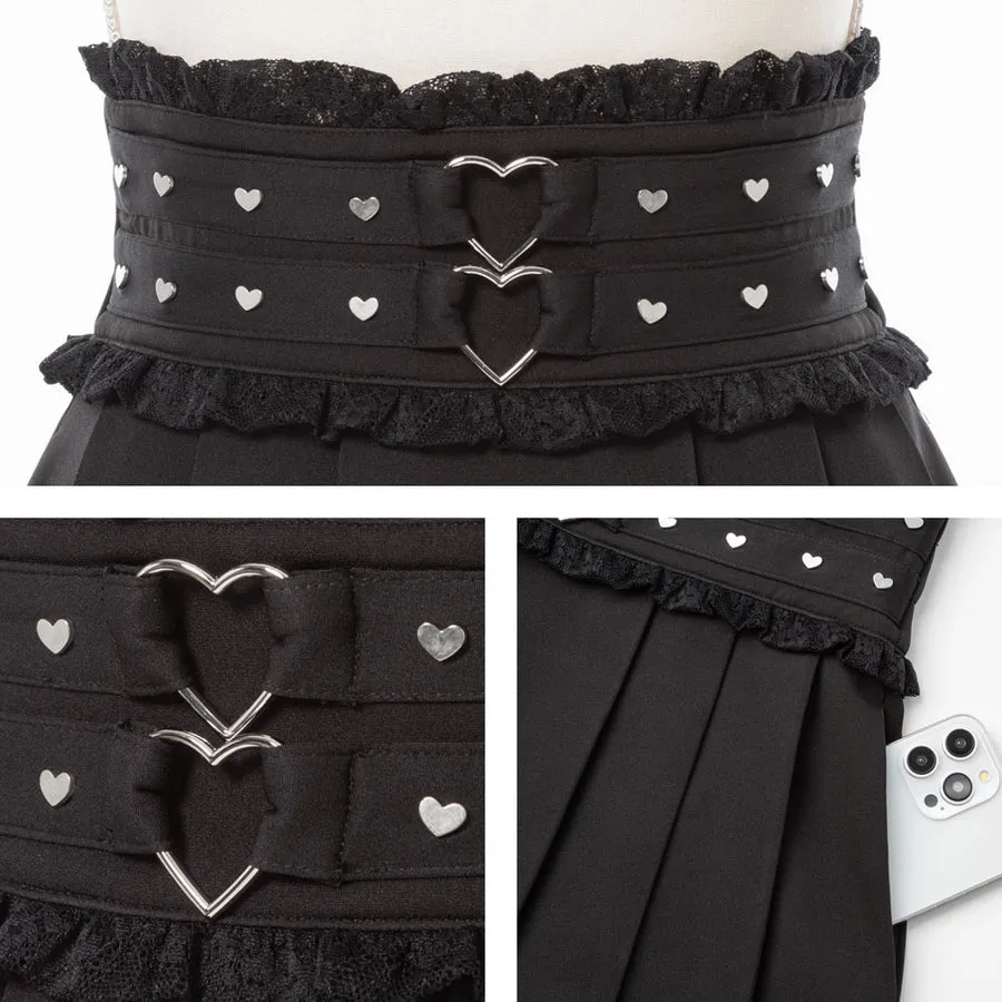 Dear My Love jirai kei heart stud skirt