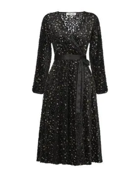 Diane Von Furstenberg Women 3/4 length dress Black 6 UK