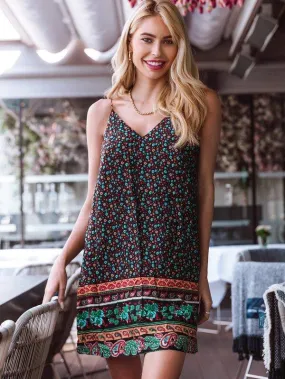 Ditsy Floral and Paisley Print Slip Dress