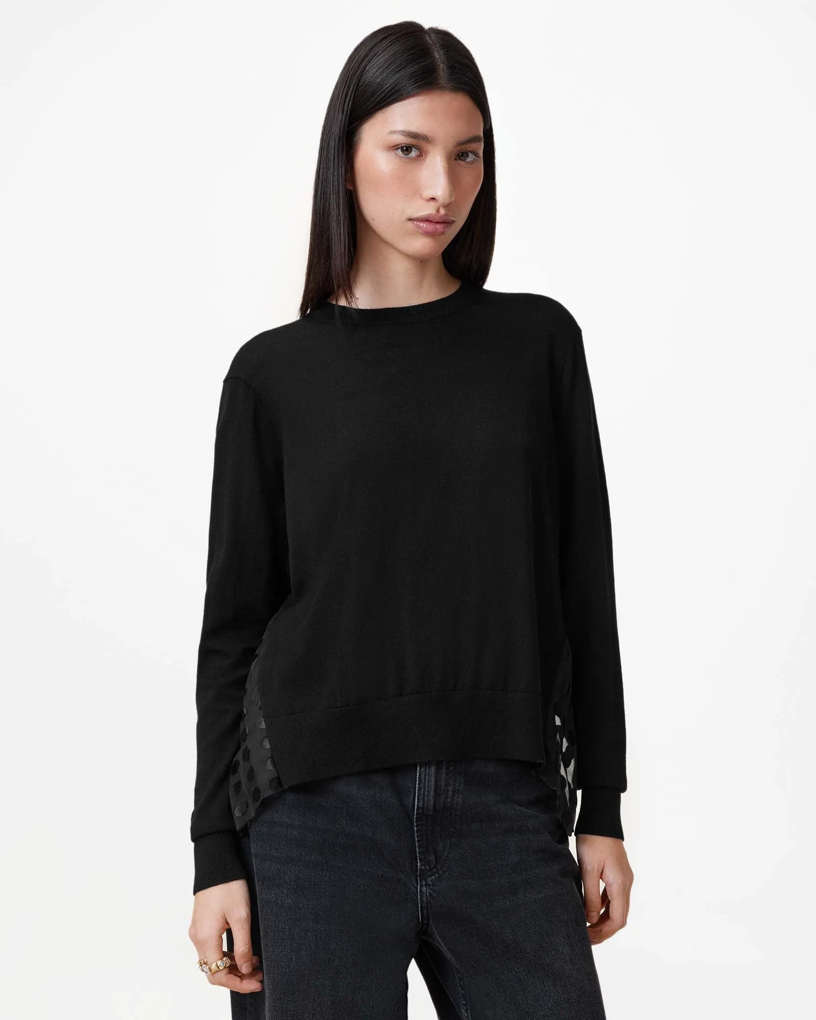 Dott Relaxed Fit Mesh Panel Jumper