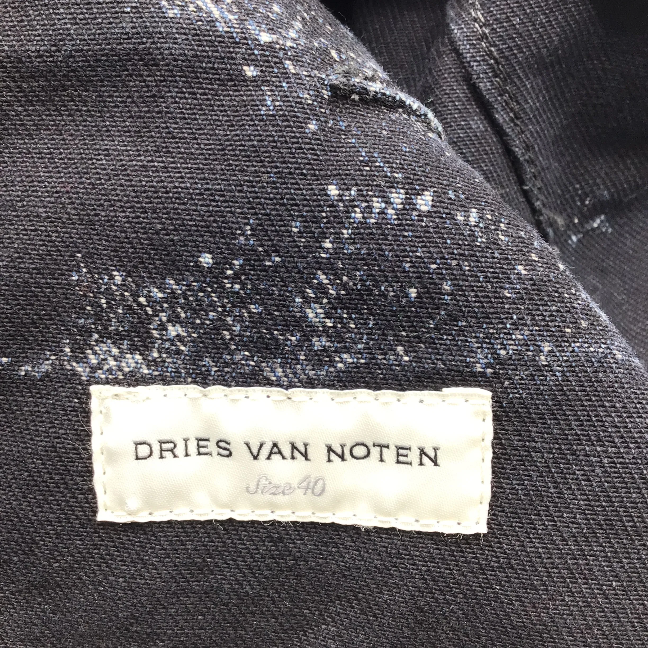 Dries Van Noten Black / White Marble Bleach Tie-Dye Denim Vionas Jacket