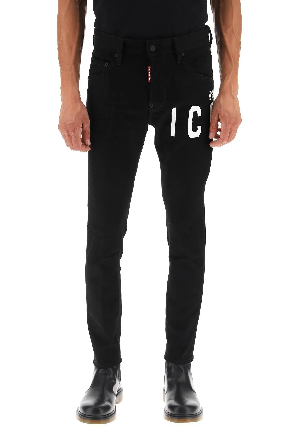 Dsquared2 black bull wash 'icon' skater jeans