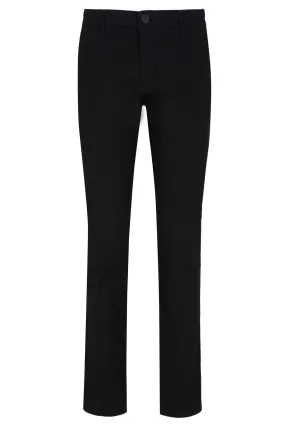 Dynamic Fit Low Waist Cotton Black Casual Pants