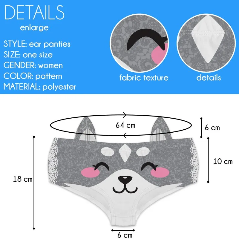 Ear Pantie - Wolf Whistle (6-10 UK Size)